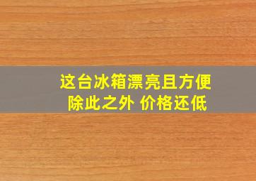 这台冰箱漂亮且方便 除此之外 价格还低